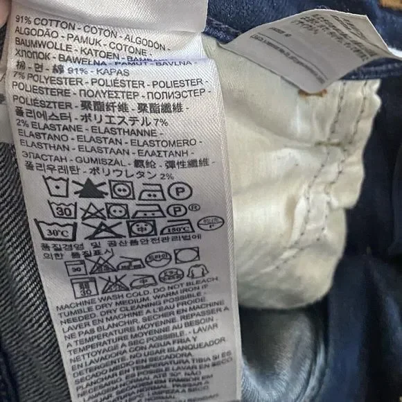 Levi's Women Jeans Skinny High Rise 24 XS Dark Blue Denim Pants Pocket Teen Girl - Picture 8 of 9